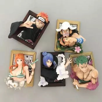 ПВХ рамка GK аниме ONE PIECE фигурка Зоро Нами Усопп Конан Пейн фигурка магнит на холодильник модель игрушка украшения подарки Nami-no box