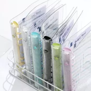 ПВХ школьные принадлежности для хранения файлов на столе для хранения A5A6 прозрачные папки переплет карманы переплет для ноутбука