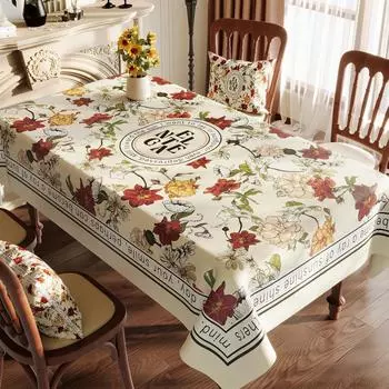 ПВХ скатерть с принтом, не моющаяся, водонепроницаемая, маслостойкая, устойчивая к ожогам, скатерть для стола с буквенным рисунком, прямоугольная скатерть 80x120cm 1pcs