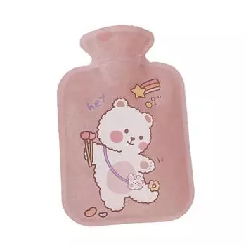 ПВХ ткань мини мультфильм инъекции воды мешок горячей воды грелка горячая удерживающая вода рука для зимней войны G8K1 bear-1pcs