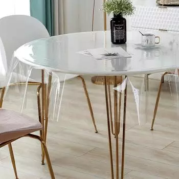 ПВХ водонепроницаемая и маслостойкая скатерть прозрачная пластиковая круглая прямоугольная обеденная скатерть пылезащитная пленка для домашнего декора столы покрытие 60*120CM