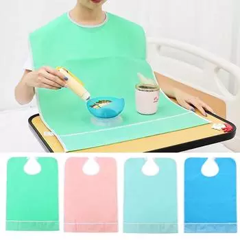 ПВХ водонепроницаемый, маслостойкий, не требующий стирки нагрудник для взрослых, нагрудник для столовой для пожилых пациентов L