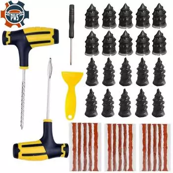 PWS New Car Tire Repair Tool Kit Rubber Tubeless Tyre Puncture Repair Kit Studding Tool for Bike Motorcycle Tires Repair Set