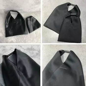 PYC 22SS женская черная треугольная сумка для пельменей — доступна в размерах большой, средний и маленький; Сумка-тоут и сумка через плечо для поездок на работу.