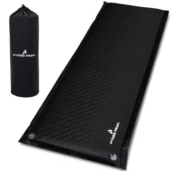PYKES PEAK коврик для кемпинга, надувной коврик 8 см, замшевая задняя часть, автоматически надувающийся автомобильный спальный коврик, сумка для хранения, включает в себя ремонтный лист, надувной коврик для