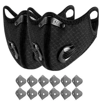 Пыль CHASOEe с 12 фильтрами Половинчатый многоразовый пылезащитный респиратор с активированным углем чёрный