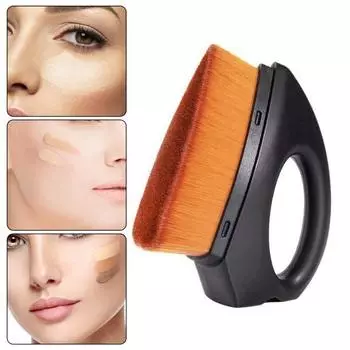 Пыленепроницаемая компактная кисть для нанесения макияжа с плоской головкой, женские подарочные аксессуары чёрный