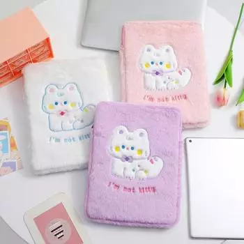 Пыленепроницаемая мини-полезная мягкая текстура с милой кошачьей вышивкой, сумка для планшета 9,7-11 дюймов, сумка для хранения планшета фиолетовый