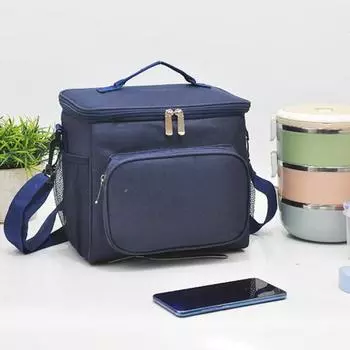 Пыленепроницаемая сумка-холодильник для еды с ручкой PEVA Пикник Пеший туризм термоизолированная сумка для ресторана чёрный