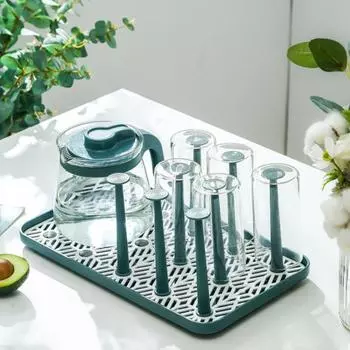 Пыленепроницаемая сушилка для чашек, многофункциональная пластиковая подставка для слива стекла, подставка для украшения дома S