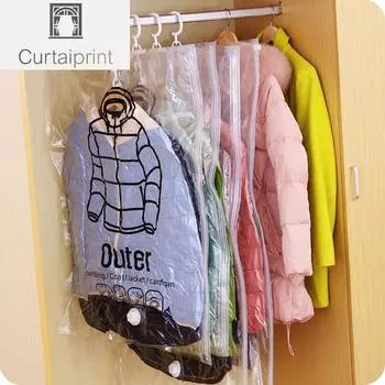 Пыленепроницаемые подвесные вакуумные пакеты для одежды, прозрачная сумка для хранения, компрессионный чехол, герметичный органайзер для гардероба, сумка для одежды 67x90cm