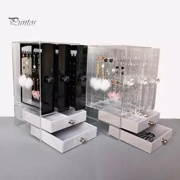 Пыленепроницаемые серьги Puntos, шпильки для ушей, держатель для браслета, стеллаж для хранения ювелирных изделий чёрный