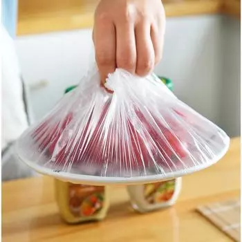 Пыленепроницаемый пакет Крышка для еды Сумка для хранения свежести Пищевая пленка Бытовой чехол Крышка для хранения свежести Холодильник Сумка для хранения свежести Крышка для консервации ювелирных изделий 100PCS