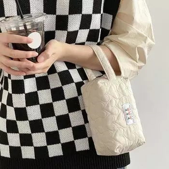 Пыленепроницаемый пенал с ручкой, полиэстеровая сумка для хранения карандашей большой емкости, канцелярские принадлежности чёрный