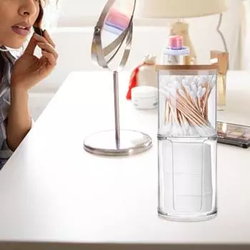 Пыленепроницаемый простой практичный экологически чистый акриловый органайзер-органайзер для макияжа, коробка для хранения ватных дисков, органайзер для ватных подушечек 3