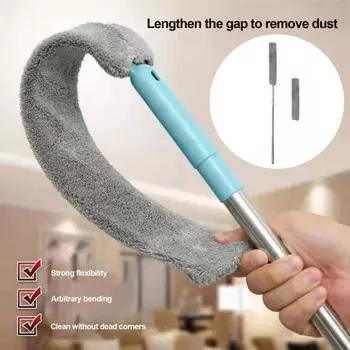 Пылеочиститель Телескопический пылесос для удаления пыли Ручной бытовой очиститель пыли для дивана Хозяйственные товары серый