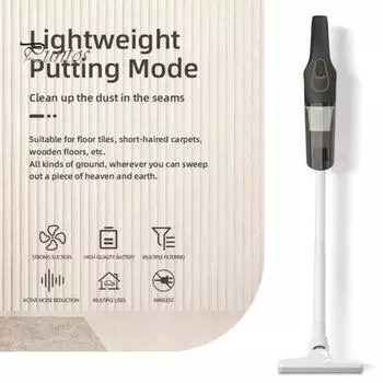 Пылесос 3-в-1, мощный всасывающий, низкий уровень шума, шерсть домашних животных, твердый пол, быстрая уборка, ручной беспроводной пылесос чёрный