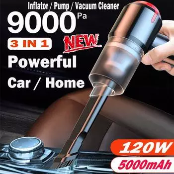 Пылесос 3 в 1, насос-насос 9000 Па, ручной беспроводной пылесос, мини-электрический инструмент для очистки воздуха для клавиатуры, компьютера, ПК, набор для чистки пианино чёрный