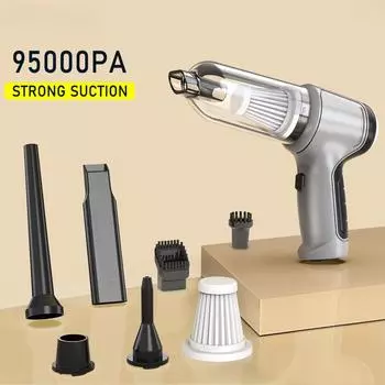 Пылесос для автомобиля портативный беспроводной пылесос 95000PA сильный всасывающий ручной пылесос домашний автомобиль двойного назначения