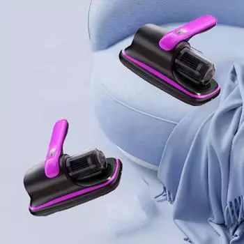 Пылесос для чистки матрасов от пылевых клещей, УФ-очиститель, портативный УФ-пылесос для матрасов с аллергией, ручной чёрный