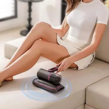 Пылесос для кровати, 12 кПа, сильное всасывание, низкий уровень шума, УФ-излучение, средство для удаления клещей, высокочастотное избиение, эргономичный портативный компьютер фиолетовый