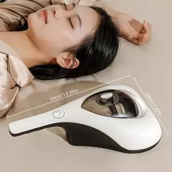 Пылесос для кровати с высокой силой всасывания 10 кПа и низким уровнем шума, моющийся фильтр HEPA для глубокой очистки, ручной пылесос для матрасов белый