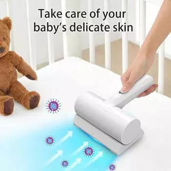 Пылесос для матраса, мощный, сильное всасывание, высокоэффективная фильтрация, беспроводной перезаряжаемый пылесос, средство для удаления пыли с волос домашних животных белый