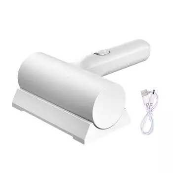 Пылесос для матраса, мощный, сильное всасывание, высокоэффективная фильтрация, беспроводной перезаряжаемый пылесос, средство для удаления пыли с волос домашних животных белый