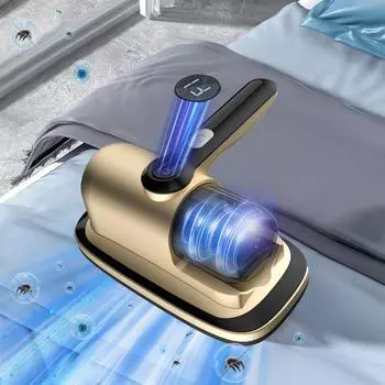 Пылесос для матрасов Ручной пылесос для кроватей Беспроводной пылесос для очистки подушек Простыни Матрасы Диваны и другие тканевые поверхности Кабель Fr Free Size золотой