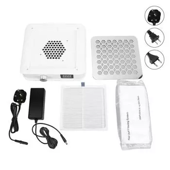 Пылесос для ногтей мощностью 60 Вт с мелкоячеистым фильтром, мощный пылесос с вентилятором, пылеуловитель для GB Plug