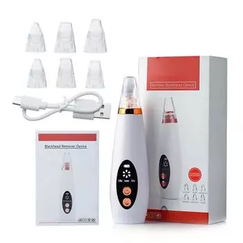 Пылесос для удаления черных точек, мощный всасывающий многофункциональный очиститель пор для лица, белый