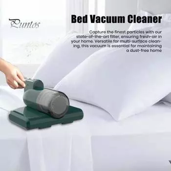 Пылесос для удаления клещей с матрасов, мощность всасывания 10 кПа, низкий уровень шума, глубокая очистка, универсальный беспроводной ручной пылесос темно-зеленого