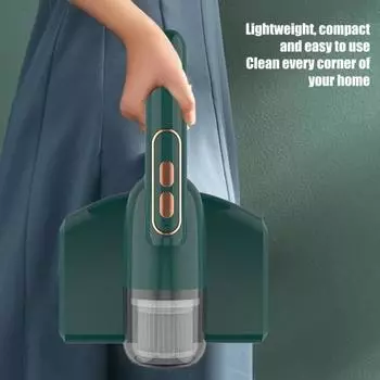 Пылесос для удаления клещей с матрасов, мощность всасывания 10 кПа, низкий уровень шума, глубокая очистка, универсальный беспроводной ручной пылесос темно-зеленого