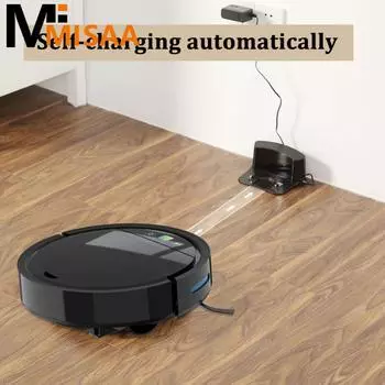 Пылесос с автоматической заправкой для очистки углов и кромок. Интеллектуальный умный подметальный робот Tuya. Умная уборка выделенных зон. белый