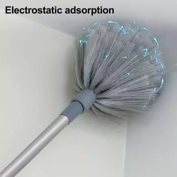 Пылесос с удлинителем Телескопический инструмент для уборки из нержавеющей стали Компактная многоцелевая щетка для уборки серый