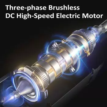 Пылесос со сжатым воздухом, 4000 мАч, беспроводной, перезаряжаемый, с пылесборником, портативный электрический K23699-2 чёрный