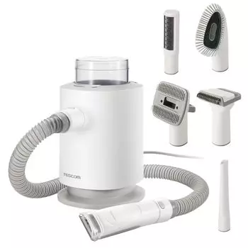 Пылесос Tescom Grooming Vacuum Cleaner 5in1 для собак и кошек, профилактика линьки, белый, многофункциональный PET-TK02WH