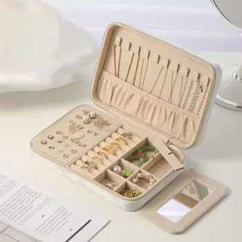 Пылезащитная бархатная шкатулка для украшений большой емкости органайзер для хранения безделушек сережек розовый