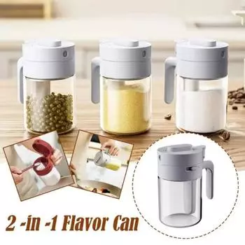 Пылезащитная крышка 2 в 1 банка для приправ, отдельные ложки для соли, экономящие место бутылки для специй Главная серый