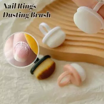 Пылезащитная щетка-кольцо для дизайна ногтей, передняя и задняя кромка, портативная пылеуловительная щетка с кнопкой для удаления пыли, мягкая тонкая щетка