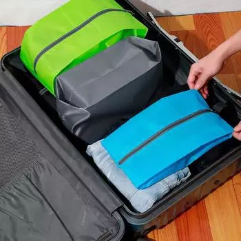 Пылезащитная сумка для хранения обуви, многофункциональная складная сумка для путешествий на открытом воздухе, портативная нейлоновая сумка для обуви, водонепроницаемый чехол, органайзер для обуви M чёрный