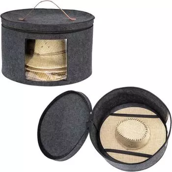 Пылезащитная сумка-органайзер для шляпы ковбоя с окном, контейнер для хранения круглых шляп на открытом воздухе M темно-серого