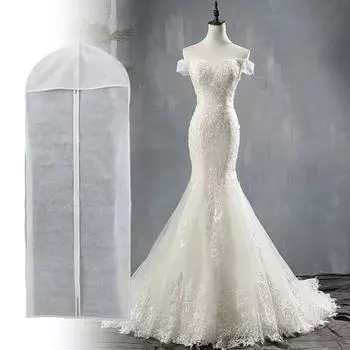 Пылезащитный чехол большой емкости, бытовые принадлежности, портативный защитный чехол для свадебного платья, практичная защита, полупрозрачный L белый