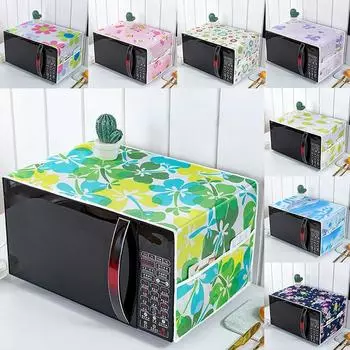 Пылезащитный чехол для микроволновой печи с мультяшным принтом в виде бабочки и листа дерева, пылезащитный чехол для микроволновой печи, тканевый карманный водонепроницаемый чехол для духовки, пылезащитные полотенца