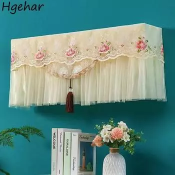 Пылезащитный чехол для настенного кондиционера, легкая очистка, анти-прямой обдув, кружевные декоративные чехлы, универсальные бытовые 1.5-2p зелёный