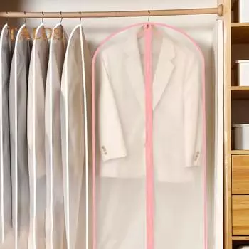 Пылезащитный чехол для одежды Прозрачный с подвесным крючком Застежка-молния Влагостойкий пылезащитный чехол большой вместимости Шляпа Шарф Пальто Сумка для хранения Защитная сумка L зелёный