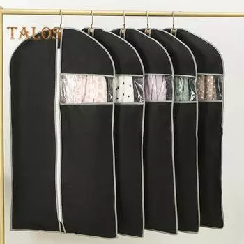 Пылезащитный чехол для одежды с прозрачным окном, застежка-молния, чехол для одежды, пылезащитный чехол для пальто, костюма, платья, подвесной чехол для одежды 1pc