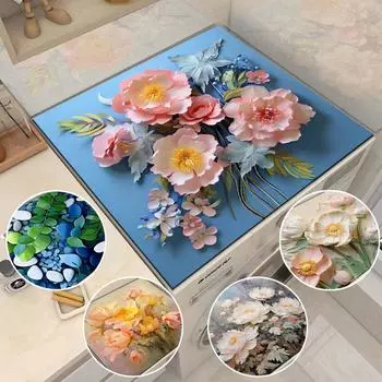 Пылезащитный чехол для стиральной машины с принтом, коврик для сушки посуды, впитывающий коврик для стола, пылезащитный чехол для микроволновой печи, кухонные принадлежности для ванной комнаты 20*30cm