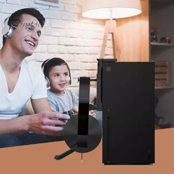 Пылезащитный чехол игровой консоли с кронштейном для наушников, утолщенный защитный чехол, простая установка, для серии X чёрный
