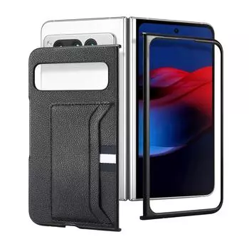 Пылезащитный деловой кожаный чехол для Google Pixel Fold Pixelfold, карман для карт, сумка для мобильного телефона, чехол для Pixel Fold for pixel fold красный